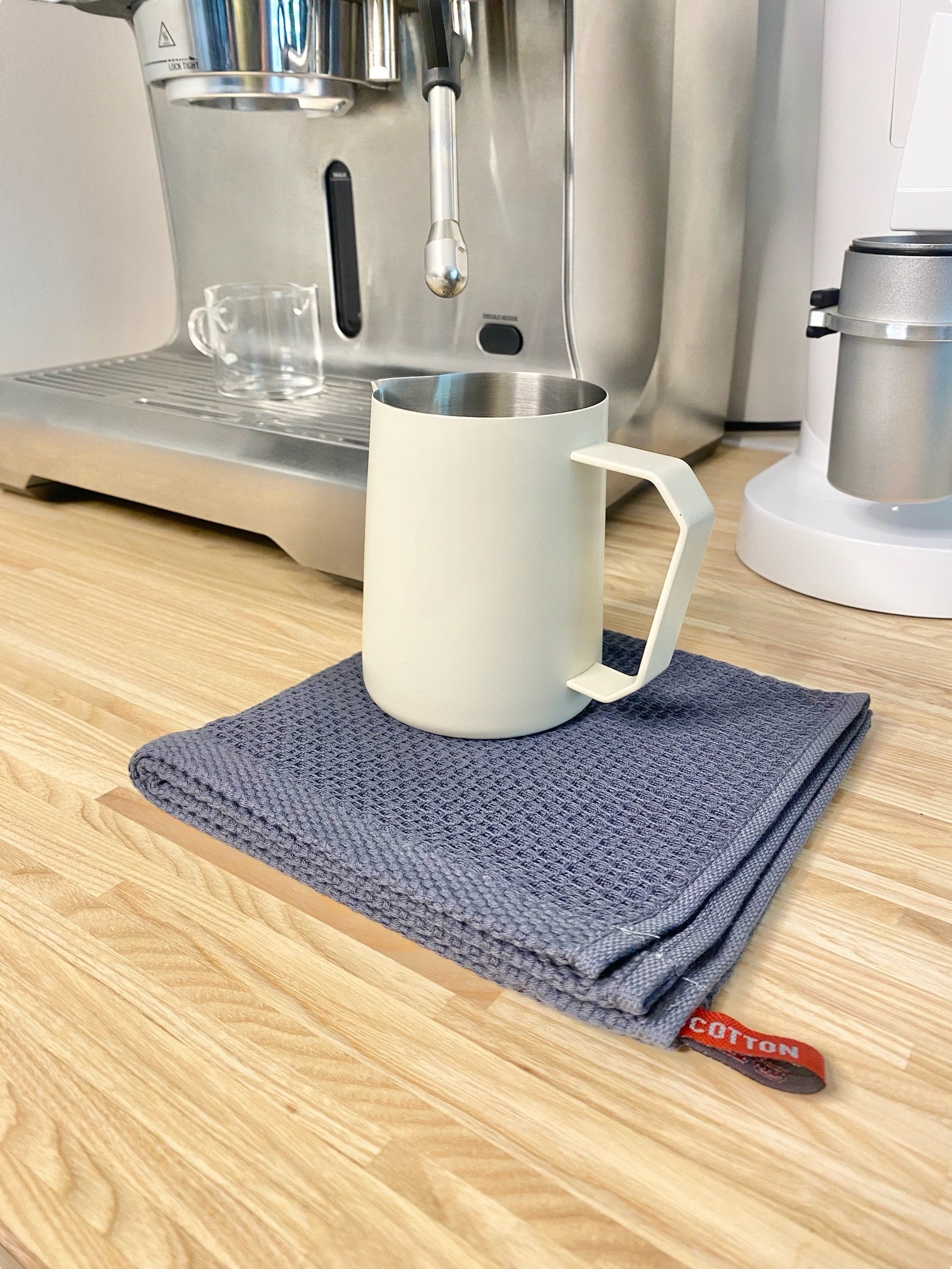 Brewedco Microfibre Cleaning Towel with Brewedco Milk Pitcher